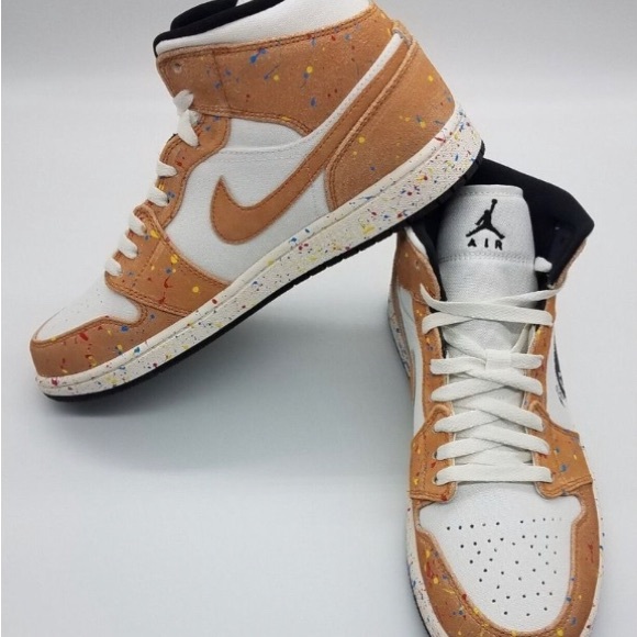 Air Jordan 1 Mid SE 'Brushstroke Paint Splatter' - Picture 4 of 6